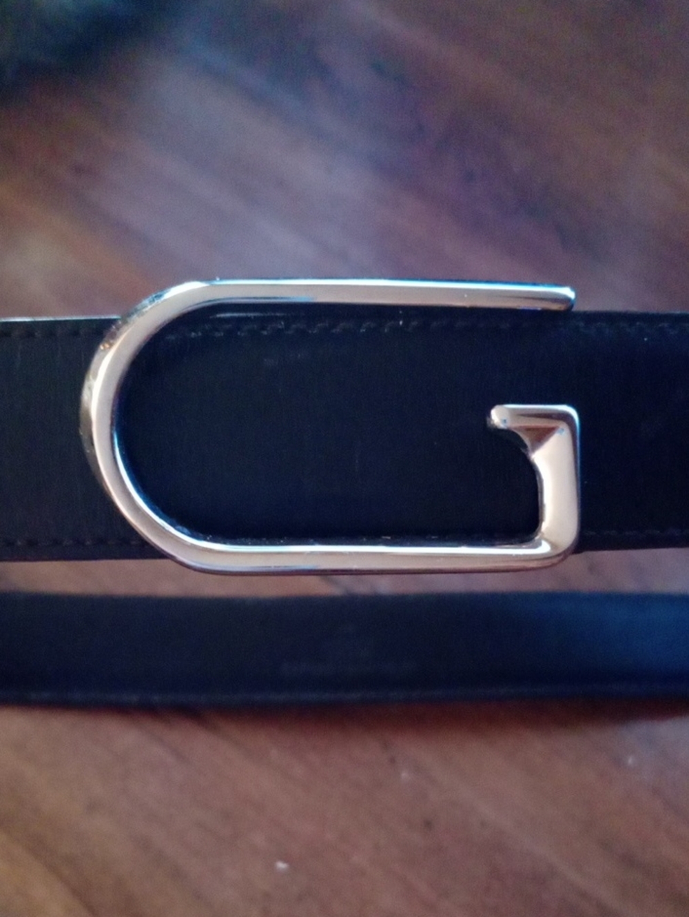 Gucci Made In Italy, Men's Black Leather Belt with Silver G Buckle Size 38